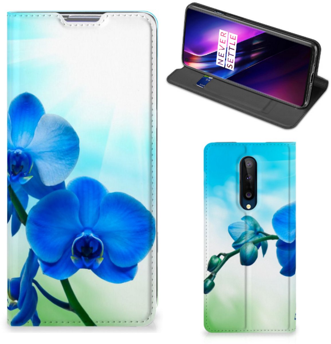 OnePlus 8 Smart Cover Orchidee Blauw - Cadeau voor je Moeder