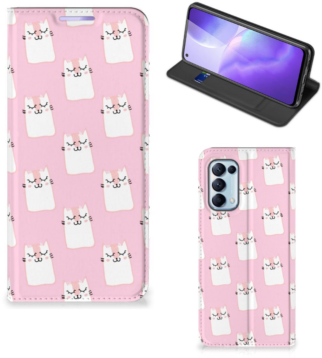 OPPO Find X3 Lite Hoesje maken Sleeping Cats