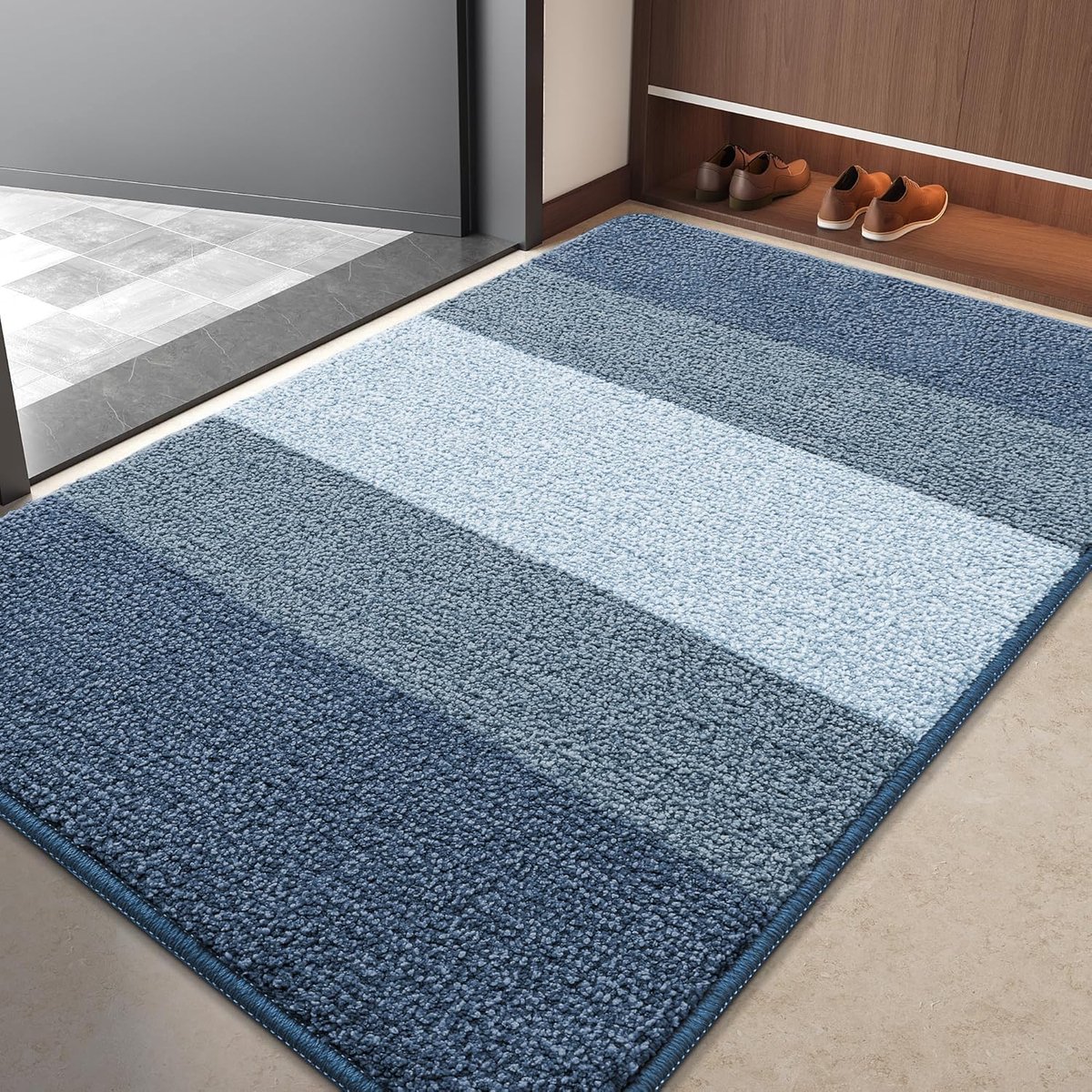 Homaxy Droogloopmat - Schoonvoetsmat - Antislip Droogvoetsmat - Ingang Deurmat - 80x120 cm - Lichtblauw