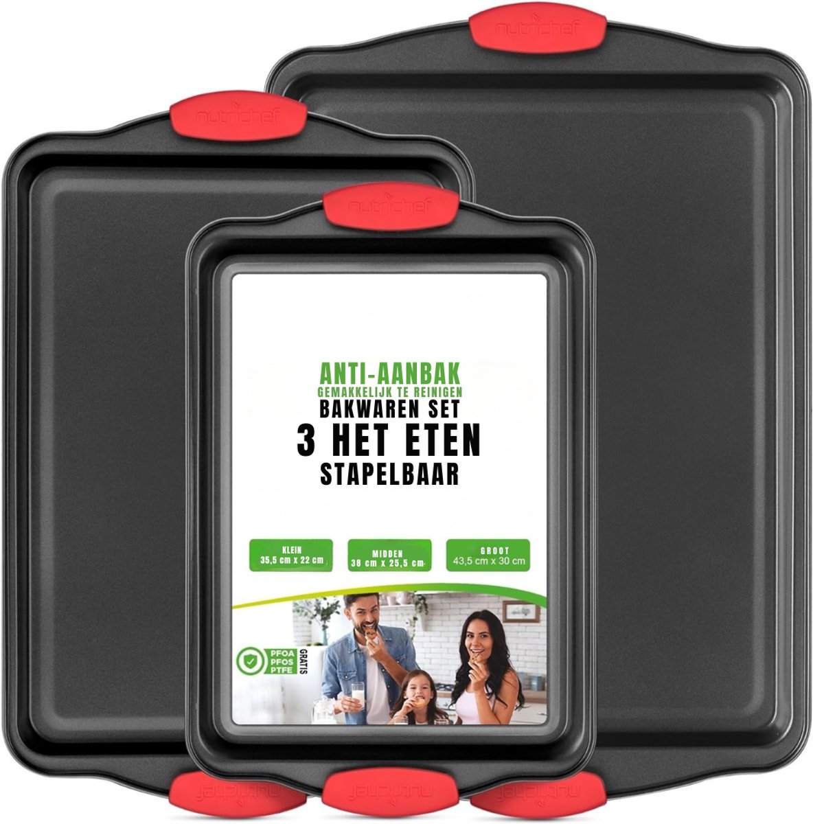 RUX® Ovenplaat - Overbakplaat - Ovenrooster - Zwart- 25cm x 18cm x 2cm ; 1.38 kg