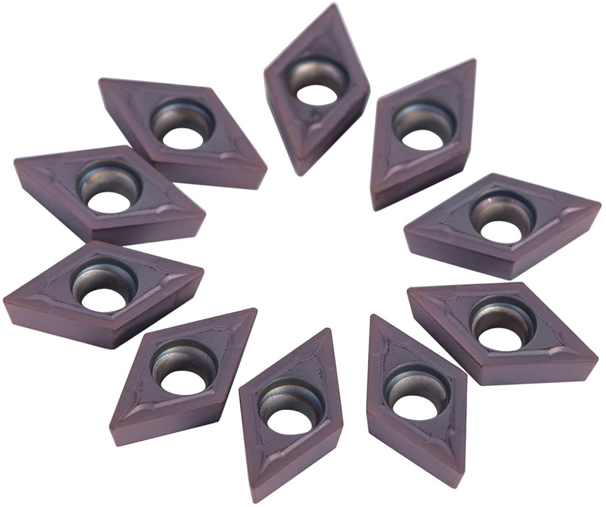 Allecto - Carbide Inserts - Snijgereedschap - 10 Stuks - Draaibank Blades - Hoogwaardige Hardmetaal - Geschikt voor Professioneel Gebruik - 19x...