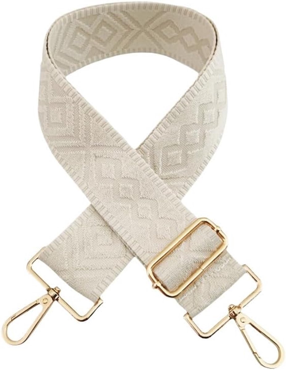 Tasriemen - Verstelbare Schouderriem - 1 Stuk 5x72-130cm - Boho Nylon Draagriem - Voor Handtassen en DIY - Wit