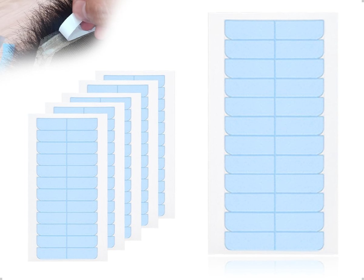 NTHProducts - Haarextensions - Zelfklevende Tape - Sterke hechting - Blauw - Waterdicht - Geschikt voor feest en dans - 5 stuks