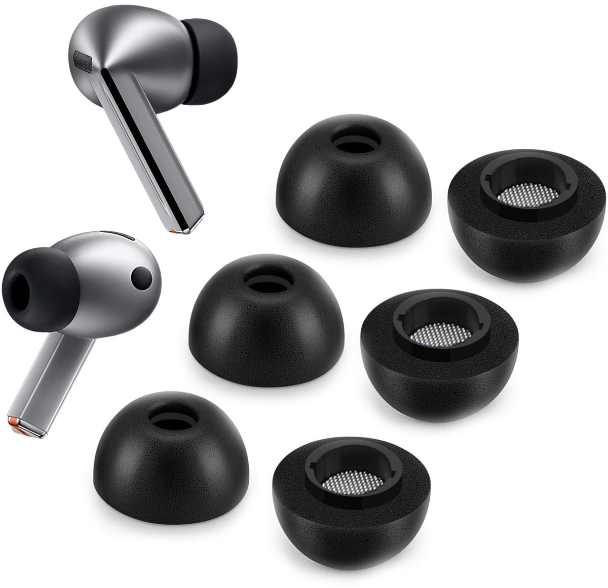 NTHProducts - Vervangende Oordopjes - Geheugenfoam Tips - Comfortabele Pasvorm - Maat M - Compatibel met Galaxy Buds3 Pro - 3 Stuks - Ideaal voor Muzie...