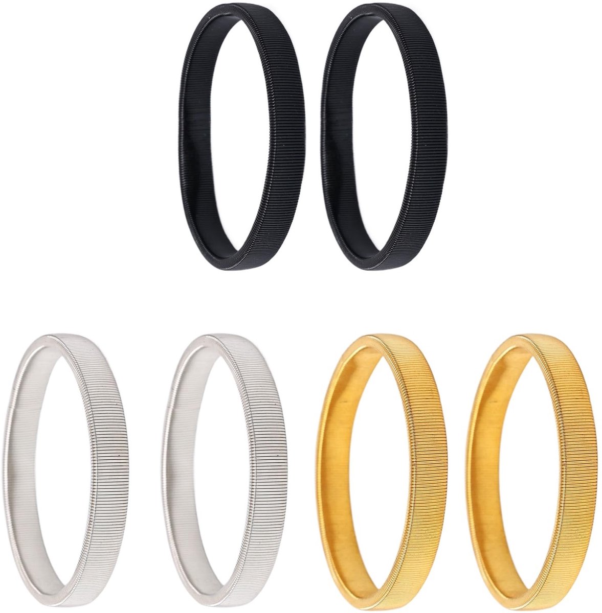 NTHProducts - Non-slip Shirt Sleeve Holder - Anti-slip Sleeve Garter - Perfect voor Food Service Uniforms - 3 Pairs in Goud, Zilver en Zwart - Voor Gr