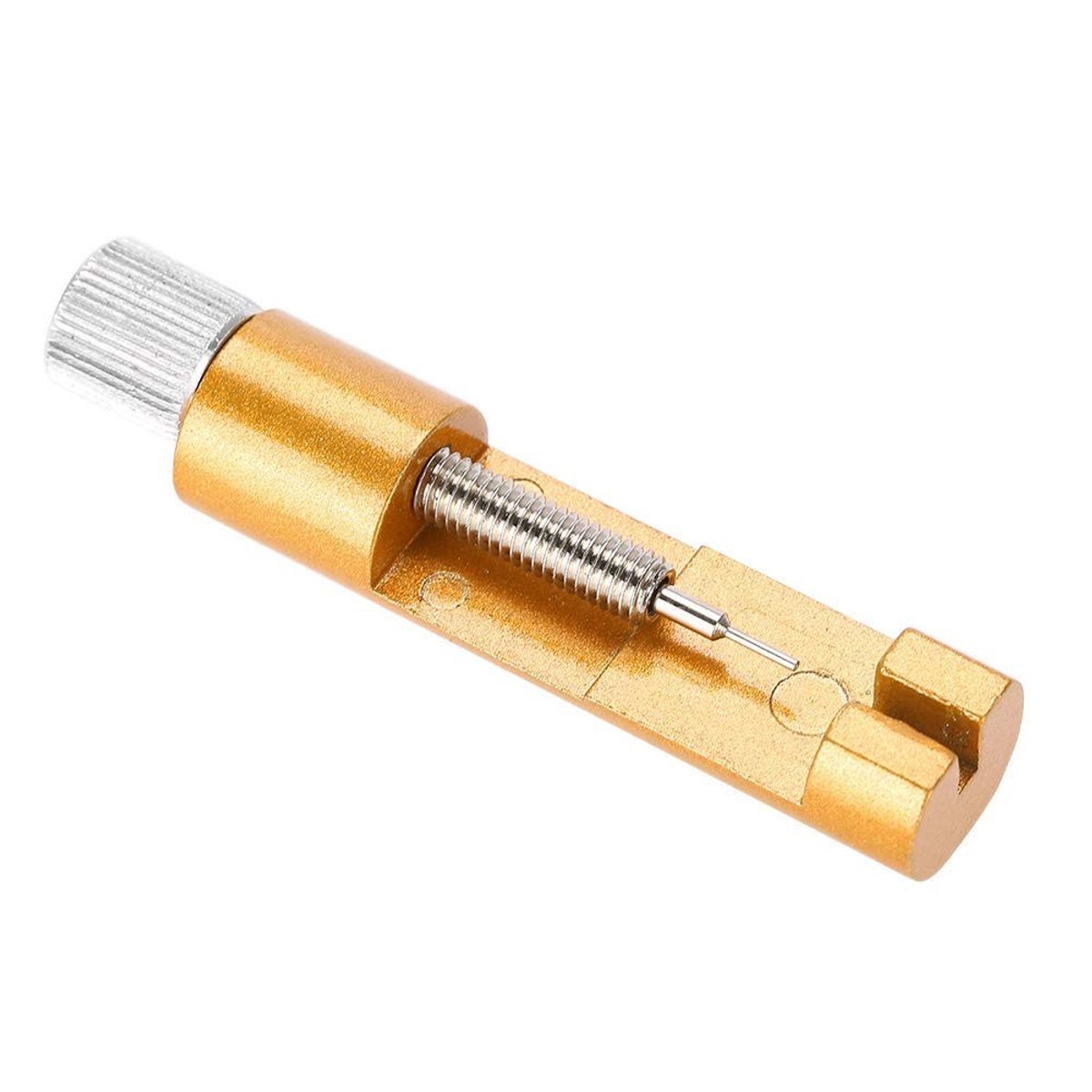 Virtubuy - Horlogeband Schakelpin Verwijdertool - Draagbaar - Goud - Reparatie Hulpmiddel - Horlogemakers Accessoire - Inclusief 3 Extra Pinnen - G