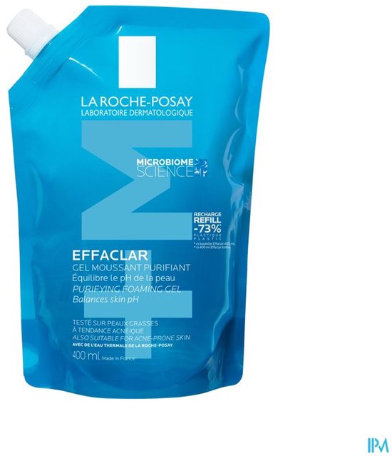 La Roche-Posay Effaclar Zuiverende Reinigingsgel +M - voor een Vette, Onzuivere Huid met Neiging tot Acne - 400ml Navulverpakking
