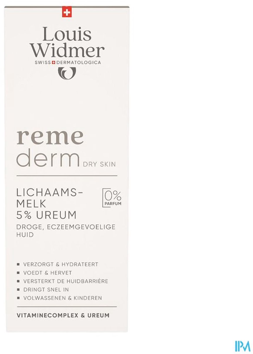 Louis Widmer Remederm Dry Skin Lichaamsmelk 5% Ureum Zonder Parfum