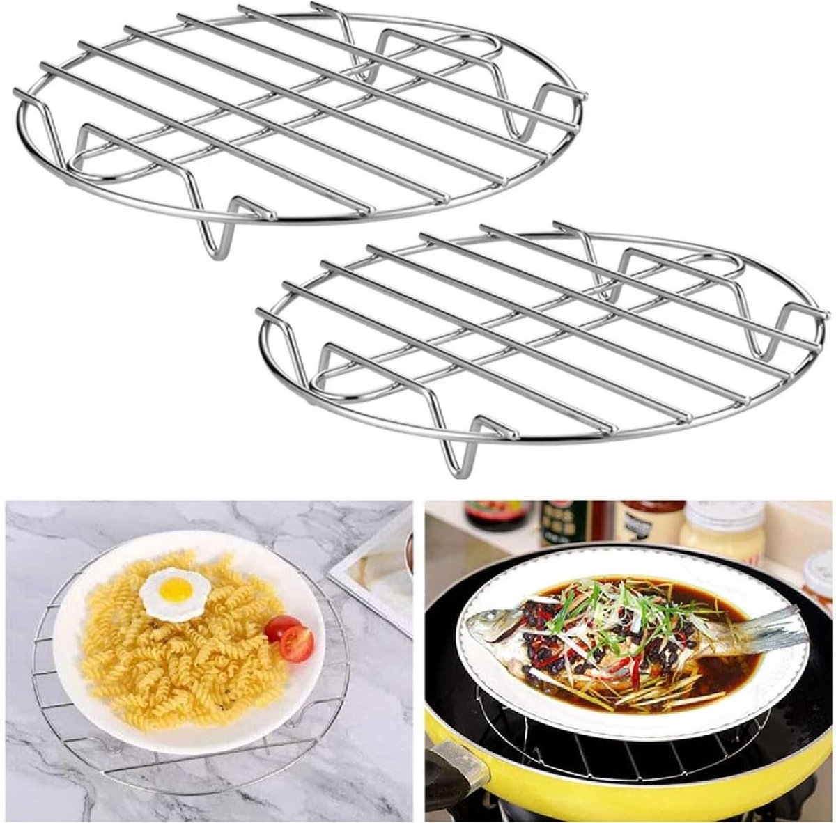 MTTProducts - Rvs Cake Grate - Koelrooster - Stevig en duurzaam - 2 Stuks - Voor Bakken en Koelen - Geschikt voor Oven en Bakvorm