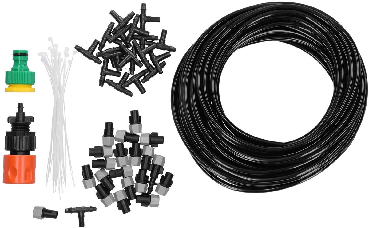 Zerodis 20m Tuin Irrigatiesysteem met Fijne Mist Sprayer Nozzles