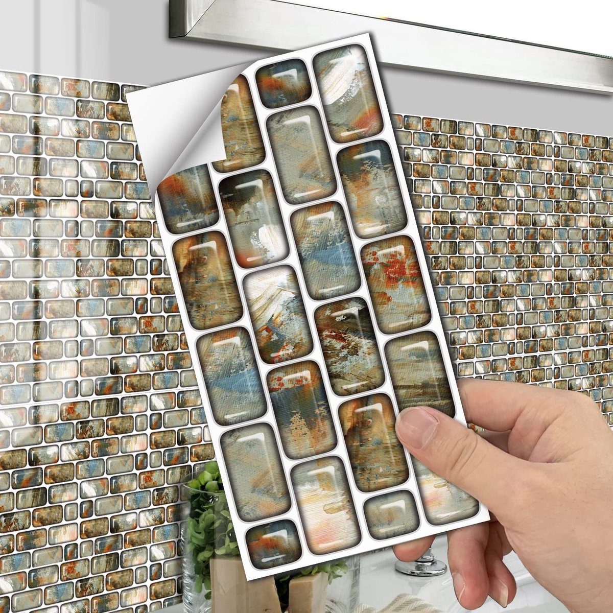 Alwayspon 10 Stuks Wandtegel Stickers 20x10cm voor Keuken en Badkamer - Peel & Stick Decoratie