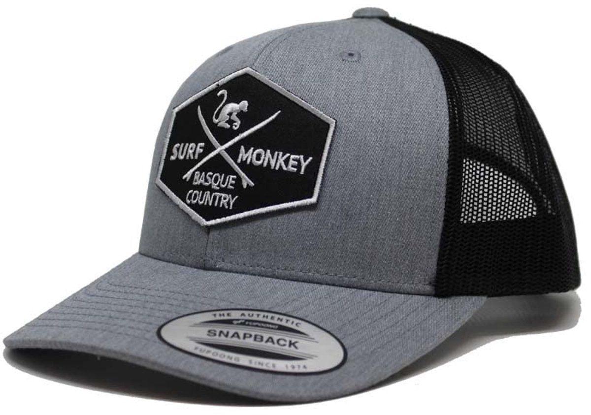 Surf Monkey - Trucker Cap - 6 Panel - One Size - Snapback - Zwartgrijs