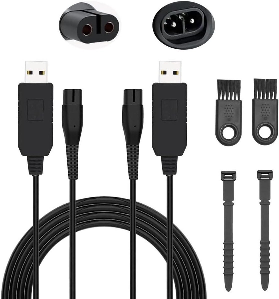 Oplaadkabel 4.3V voor One Blade en Norelco Scheerapparaten - 2 Stuks USB Oplaadkabel voor Scheerapparaten en Trimmers