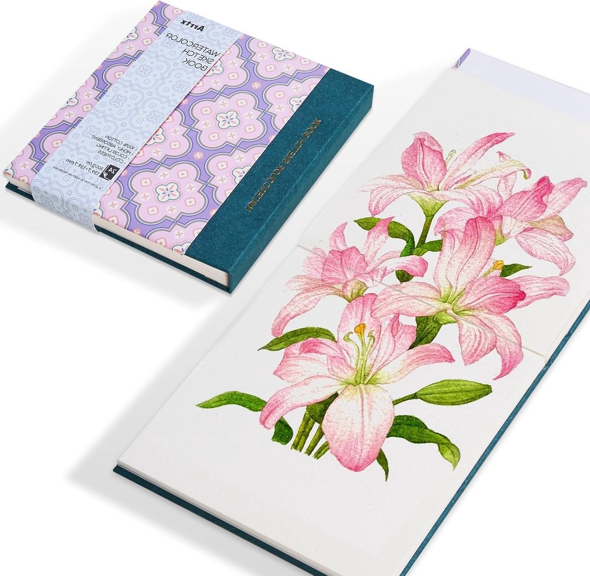 Vierkante Watercolor Schetsboek, 13 x 14 cm, 140 kg, 300 g/m², 100% Katoen, Koud Pers, 24 Bladen, Hardcover, Ideaal voor Reisnotities en Schilderen voor Kunstenaars en Volwassenen
