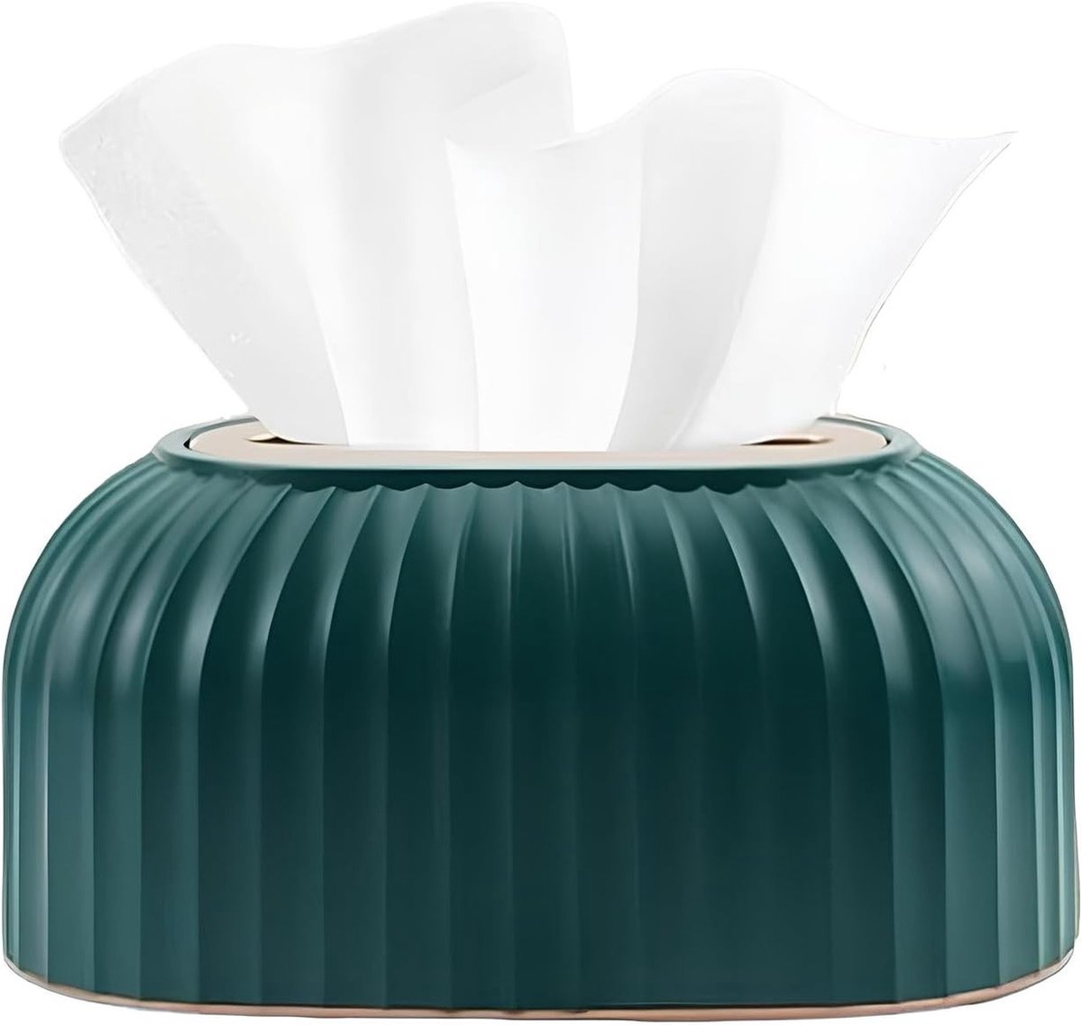 Gestreepte Papieren Tissuebox van Kunststof met Deksel, Ideaal voor Woonkamer, Keuken, Badkamer, Slaapkamer en Kantoorgebruik