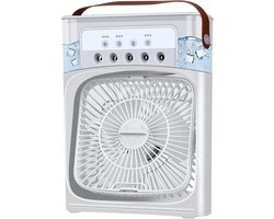 Mobiele airconditioner, mini-luchtkoeler, 5-in-1 airconditioning, klein, draagbaar, 7 leds, luchtbevochtiger met 3 snelheden, luchtkoeler, ventilator met waterkoeling, voor keuken, kantoor