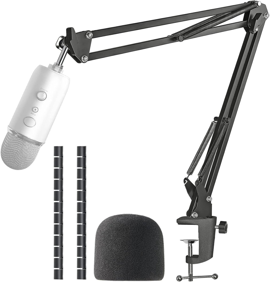 Microfoonarm met Popfilter voor Blue Yeti en Yeti Pro - Verstelbare Arm en Kabelbescherming voor Optimale Geluidsopname