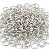 Zilverkleurige ringetjes kralen ringetjes 7mm open jump rings set 200 stuks voor sieraden maken kapjes en ringetjes DIY accessoires