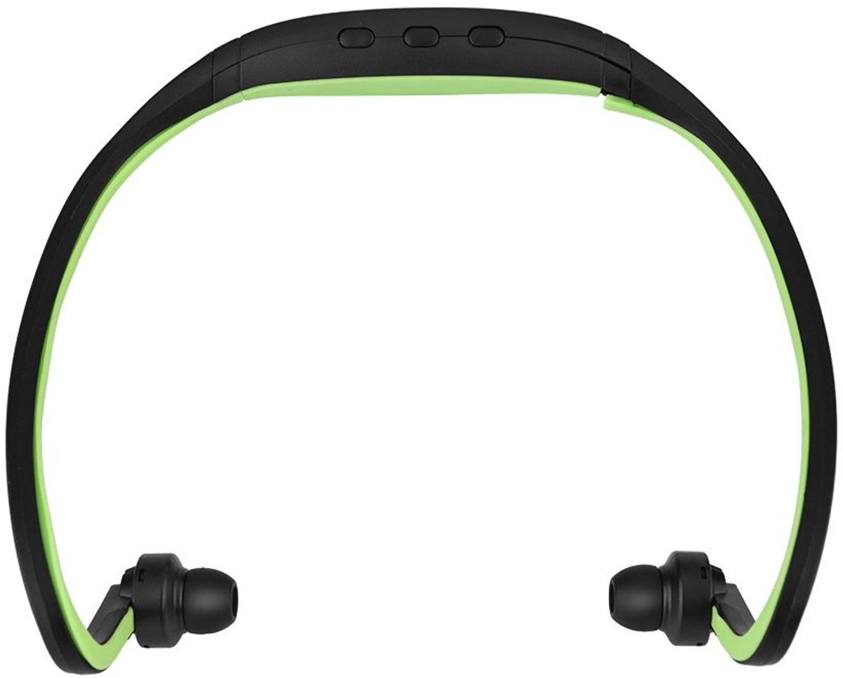 Shopcentral - Bluetooth headset - Draadloze hoofdtelefoon - Nekband ontwerp - Groen - Stereo geluidskwaliteit - Geschikt voor sporters - Comfortabel e