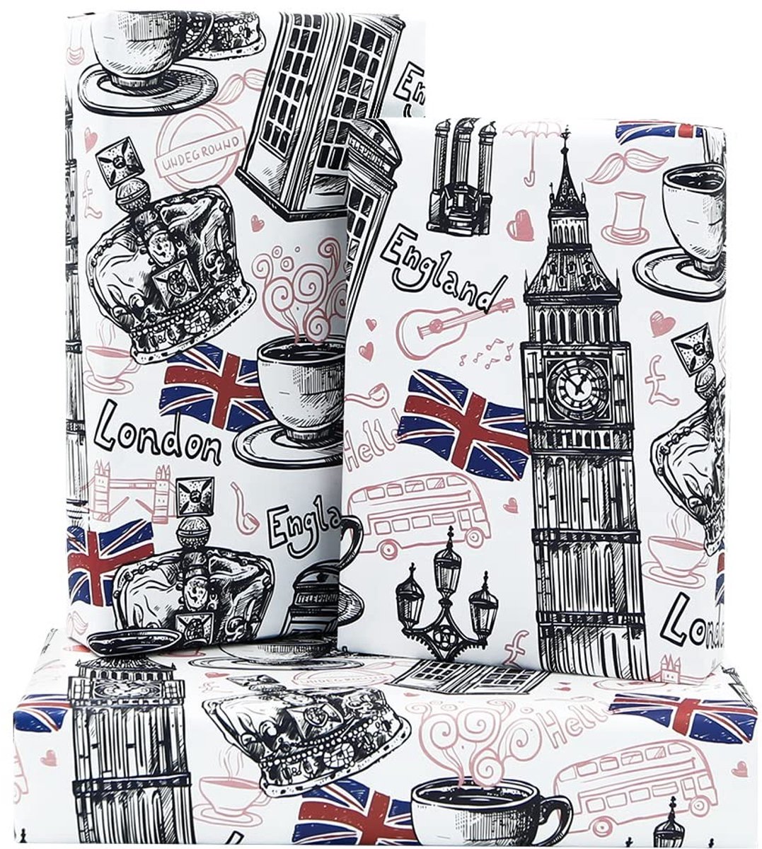 MTTProducts - Cadeaupapier - Big Ben London - Perfect voor verjaardagen - 50x70 cm - Britse architectuur - Luxe uitstraling - Ideaal voor feestdagen