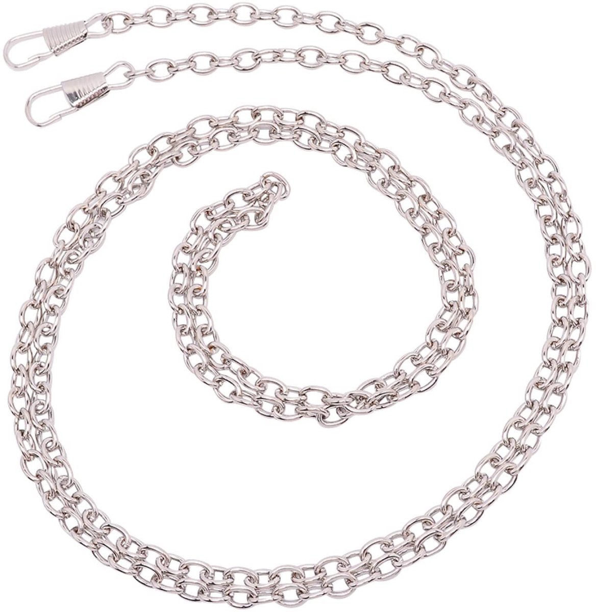 Allecto - Tasriem Kettingen - Vervangende Handtas Riem - Platina - IJzeren Kabelketting - Geschikt voor Crossbody en Schoudertas - 10 Stuks