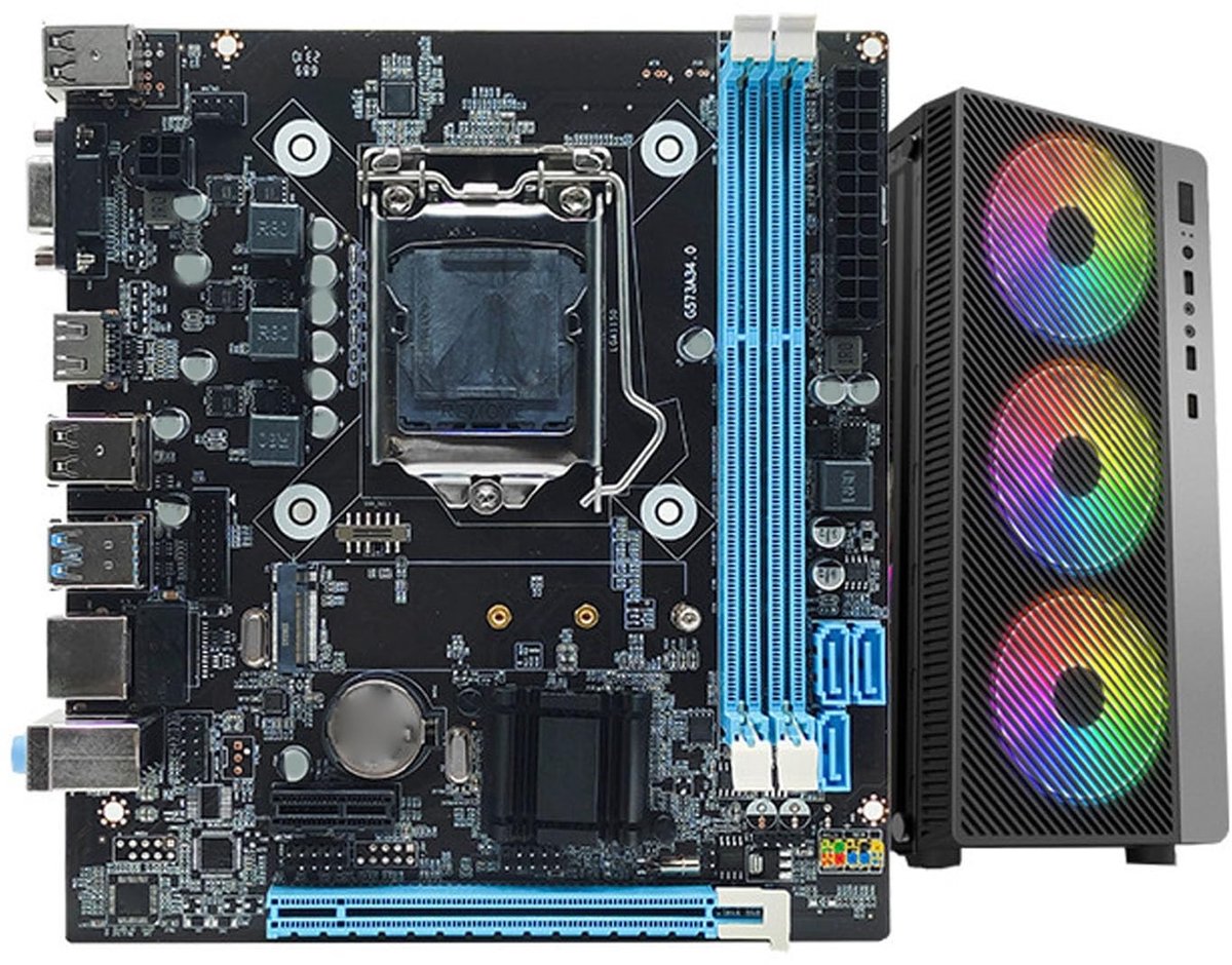 Allecto - Gaming-moederbord - 1150 - Micro ATX - DDR3 1600MHz - 4 USB2.0 - Geschikt voor Core I3 I5 I7 - Top prestaties