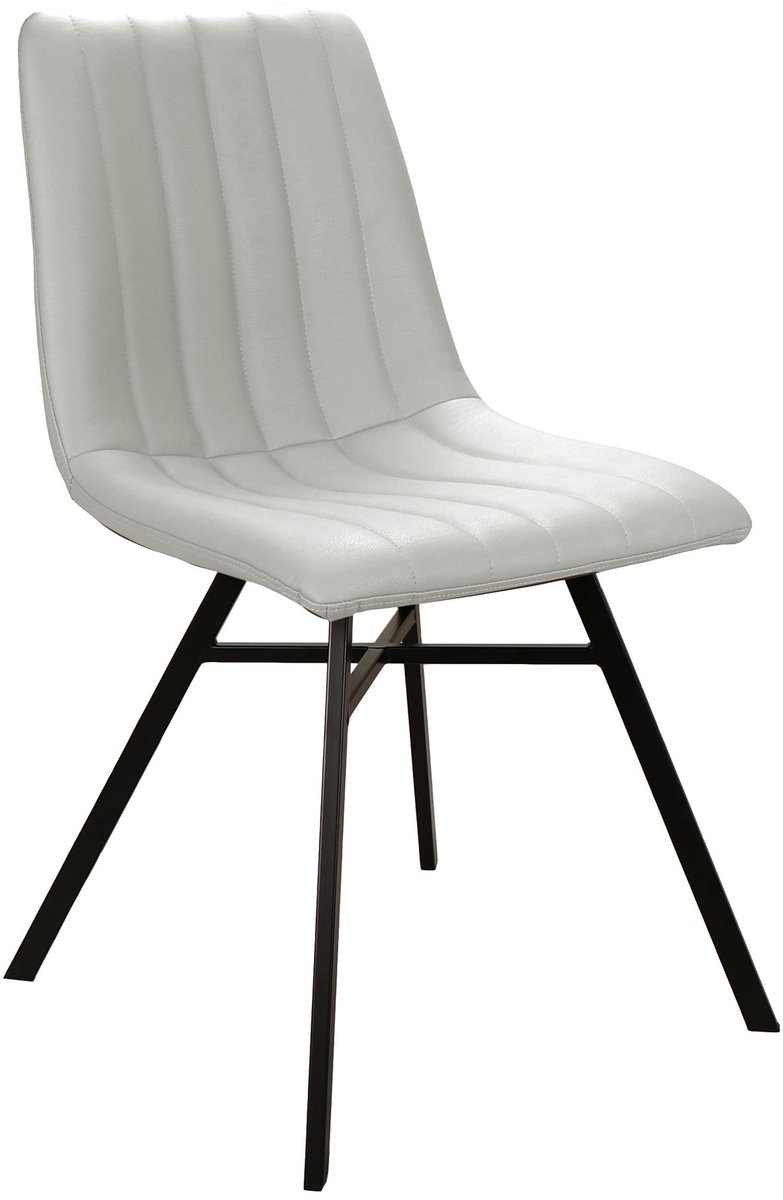 Eetkamerstoel Nestor S190 – beige PU eco leder – metalen poten