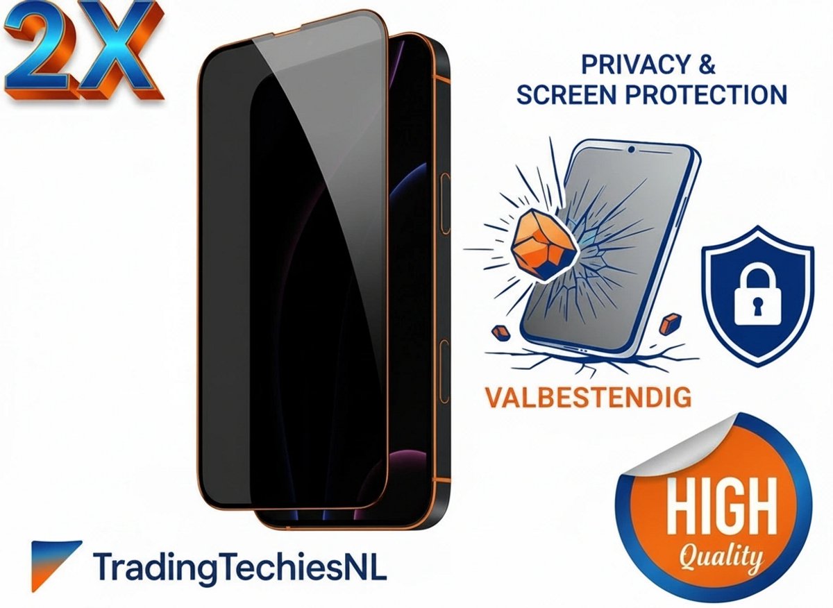 Privacy Screen Protector iPhone 11 Pro Max – 2 Stuks Duo Pack – Anti-Spy Beschermglas, 9H Gehard Glas, Anti-shock, Krasbestendig, Case-Friendly
