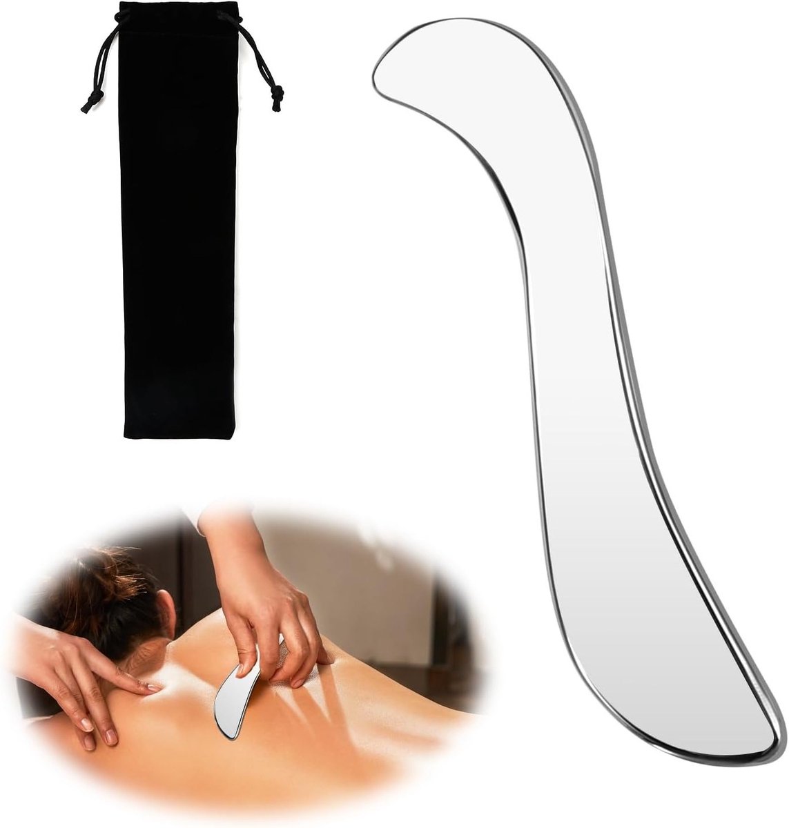 Stainless Steel Gua Sha Massage Tool voor Gezichtsverzorging, Spierontspanning en Verbetering van de Bloedcirculatie