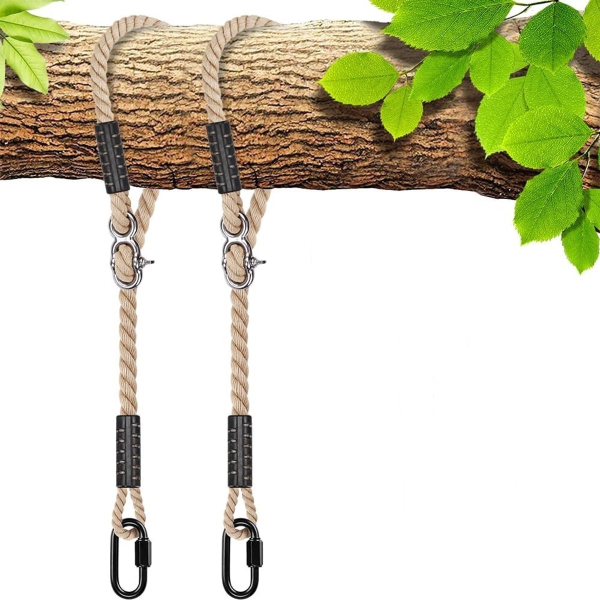 Hammock met verstelbare schommelkoord en karabijnhaak, draagvermogen tot 453 kg, ideaal voor speeltuin en yoga, 100 cm lang
