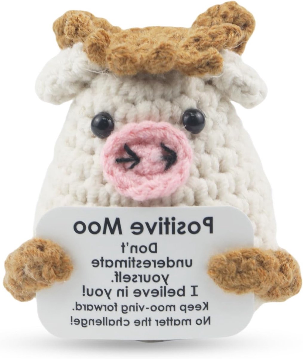 Mini Cow Geschenken voor Haken, Inspirerende Steun Geschenken, Uniek Cadeau voor Vrienden en Creatieve Liefhebbers