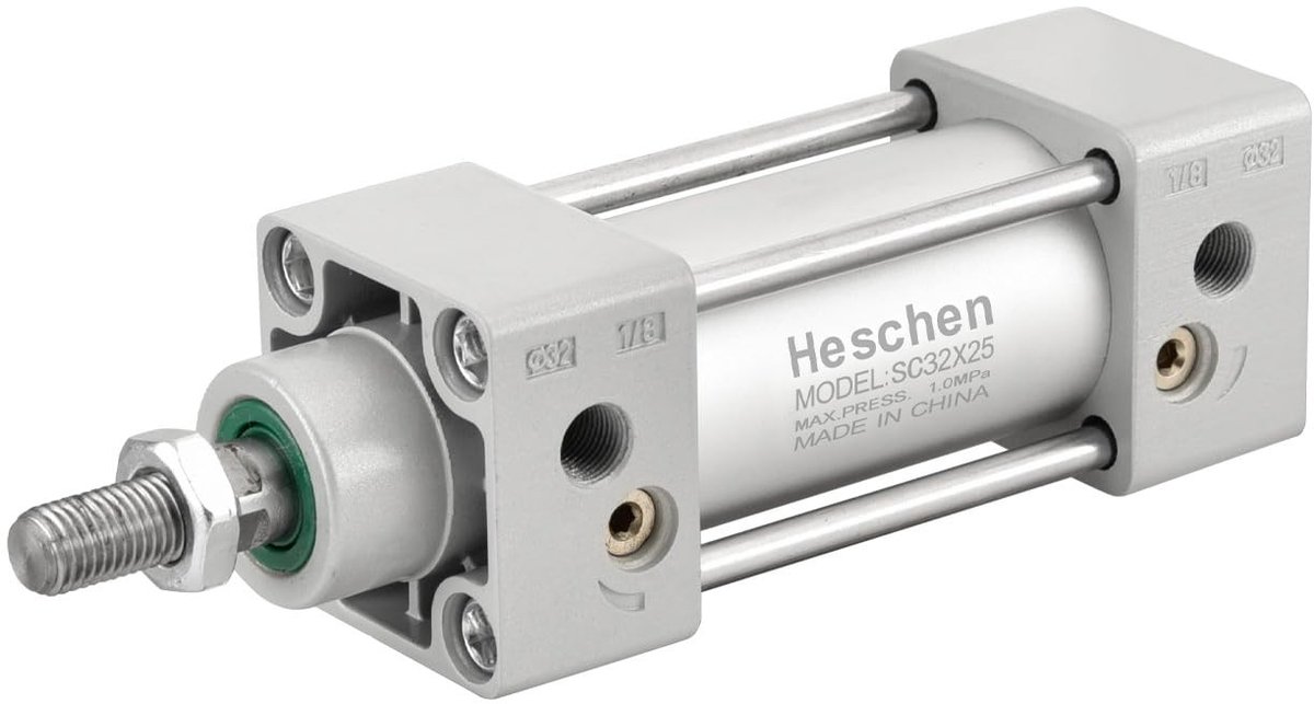 Allecto - Pneumatische Cilinder - 32mm Bore - Ideaal voor Automatisering - Metaal - 25mm Slag - Geschikt voor Luchtcompressoren - PT1/8 Aansluiting