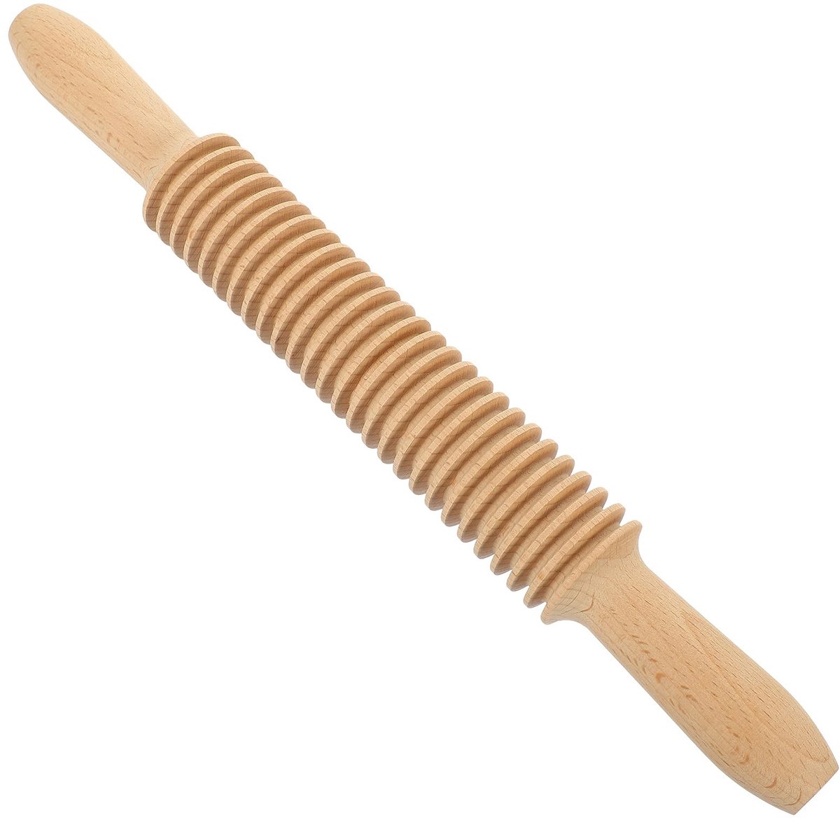 Allecto - Rolling pin - Spaghetti roll - Perfect voor pasta en deeg - Houten structuur - Handgemaakt - Ideaal voor bakkers - 33 cm
