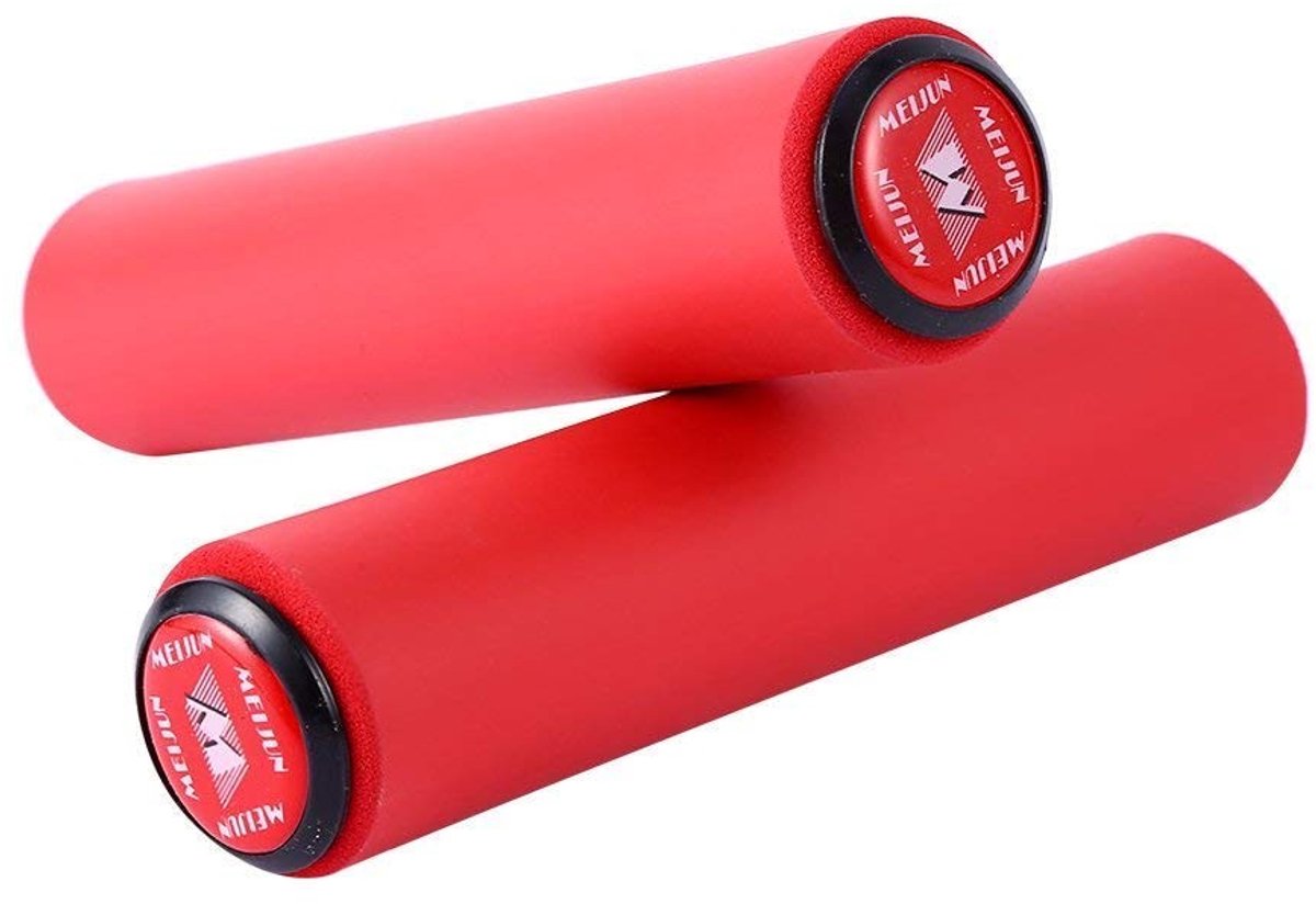 Allecto - Ergonomische Fietshandvatten - Comfortabele Grip - Rood - Antislip - Geschikt voor Mountainbike en BMX