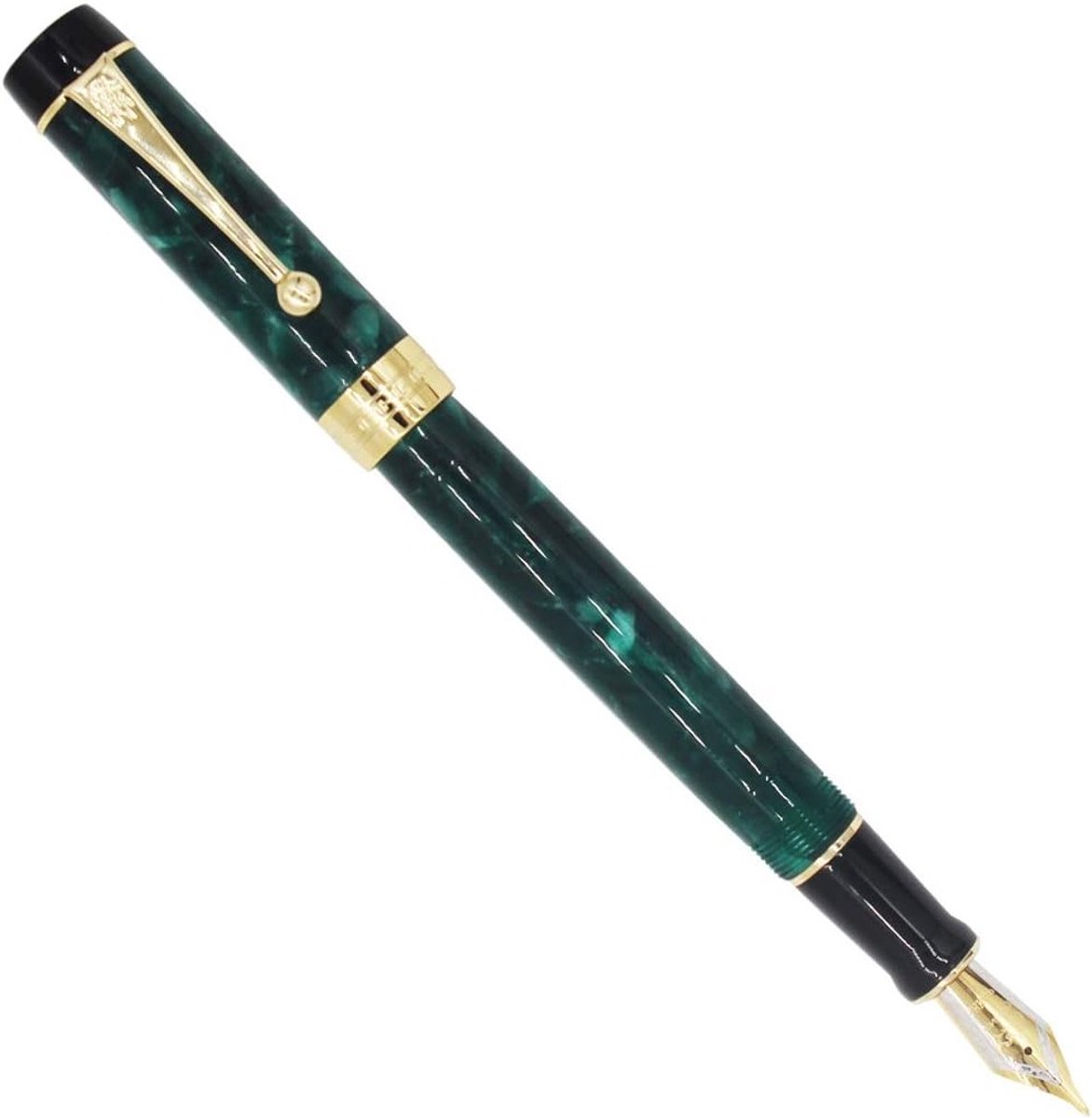 Elegant Groene Acrylhars Vulpen met Medium Nib en Luxe Cadeauverpakking voor Schrijfliefhebbers