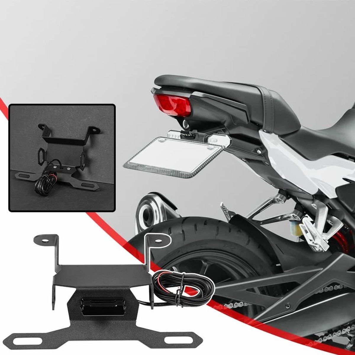 Fender Eliminator Kit voor Motorfiets met Nummerplaat Houder voor CB125R CB150R CB250R CB300R 2018-2021, Verbeterde Achterzijde en Stijlvolle Look