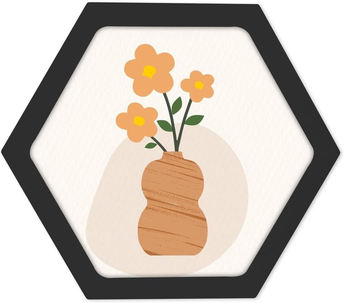 Hexagonaal Foto- en Posterlijst voor Muur en Tafel, Creatieve Wanddecoratie voor Foto's en Kunstwerken (Zwart, 17 cm)