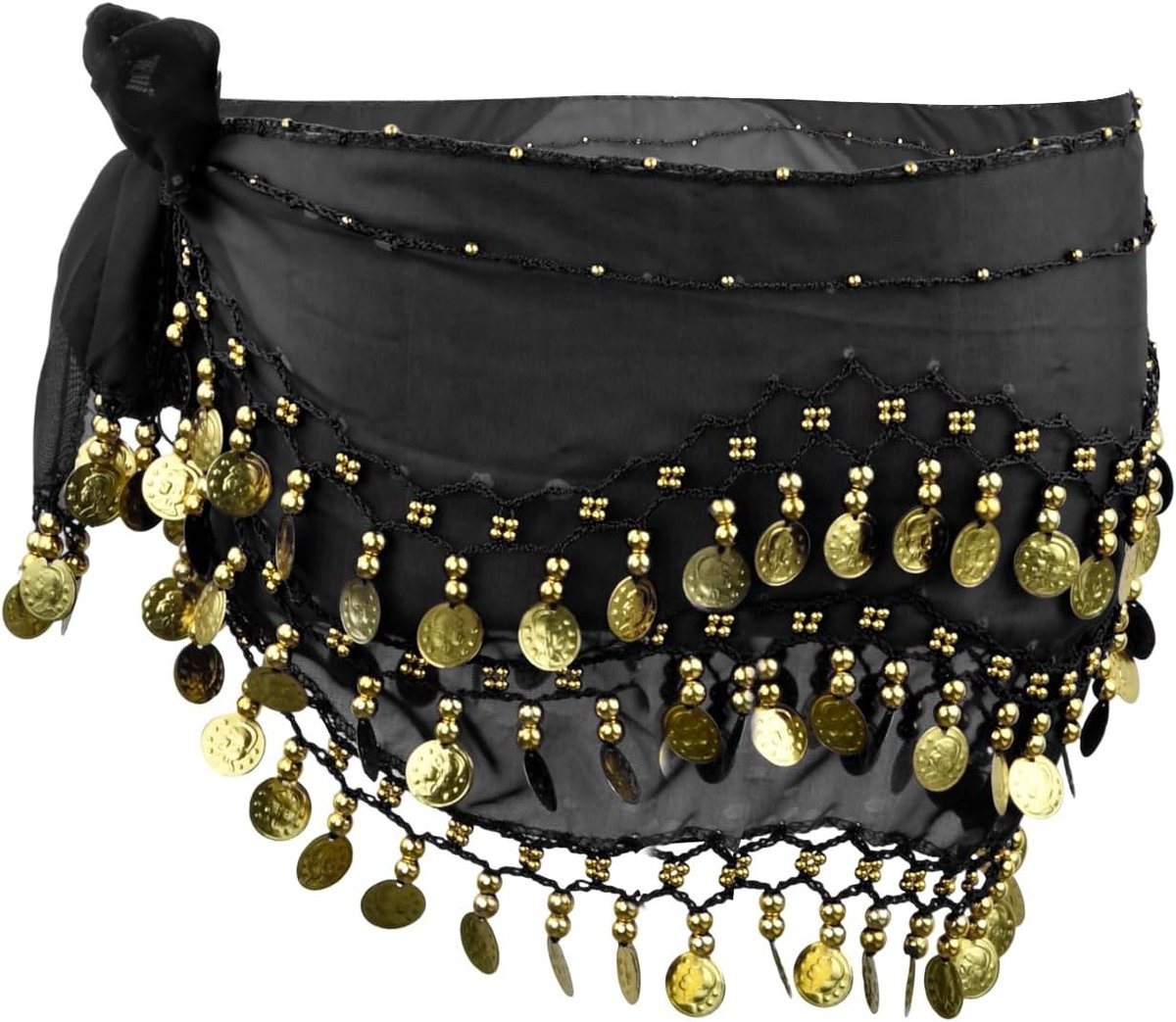 Chiffon Buikdansrok met Gouden Munten voor Feestshows en Dansoptredens - Elegante Accessoires voor Buikdansers