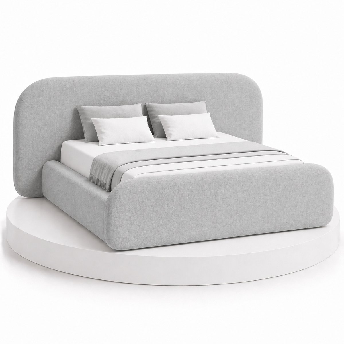 Japandi Bed Kanso - 200x200 Compleet - Boxspring met opbergruimte - Lichtgrijs - BalBedden