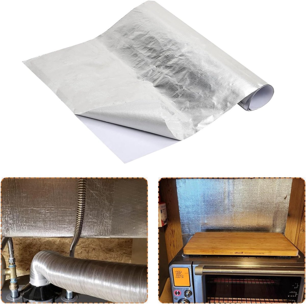 Hittebestendige Isolatiemaat 60 x 200 cm - Zelfklevende Vlamvertragende Mat voor Auto, Motor en Uitlaat, Ideaal voor Warmtebescherming en Isolatie