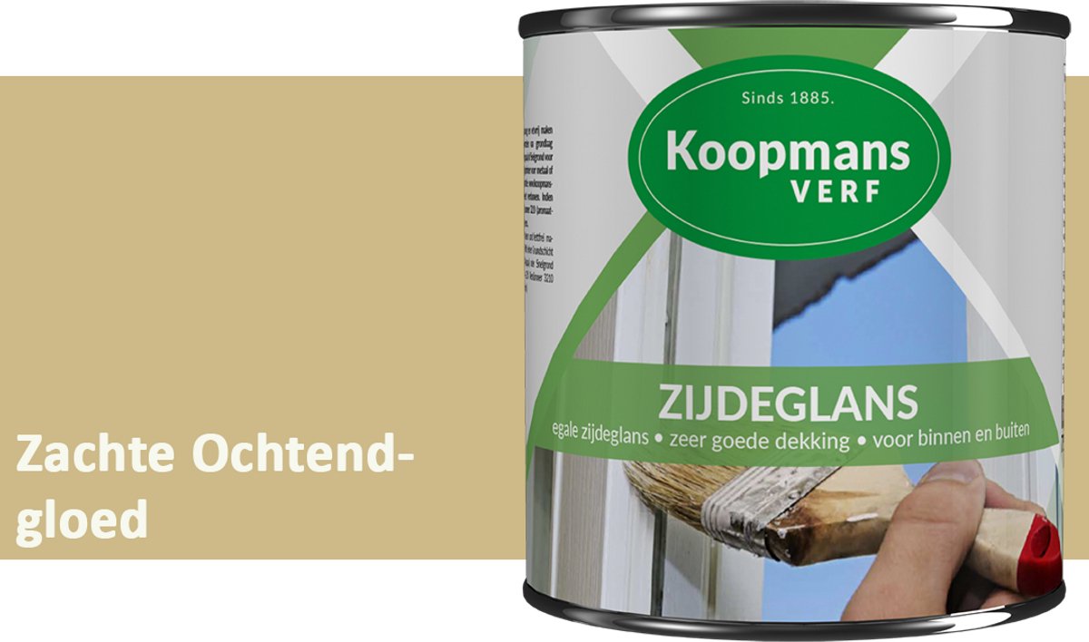 Koopmans Zijdeglans Lakverf – Binnen & Buiten – Kras- en Stootvast – Hoge Dekkracht – Voor Hout, Deuren en Kozijnen – Zachte Ochtendgloed – 750 ml