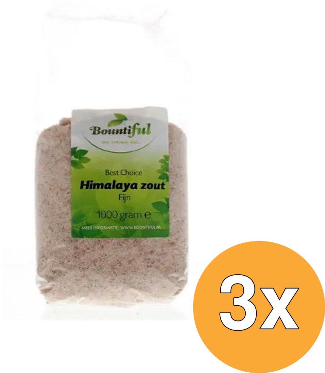 3x Bountiful Himalaya Zout Fijn (1000 gr)