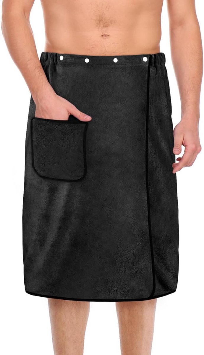 Saunakleed voor Mannen, 80 x 150 cm, Met Elastische Band, Ideaal voor Fitness, Strand en Badkamer
