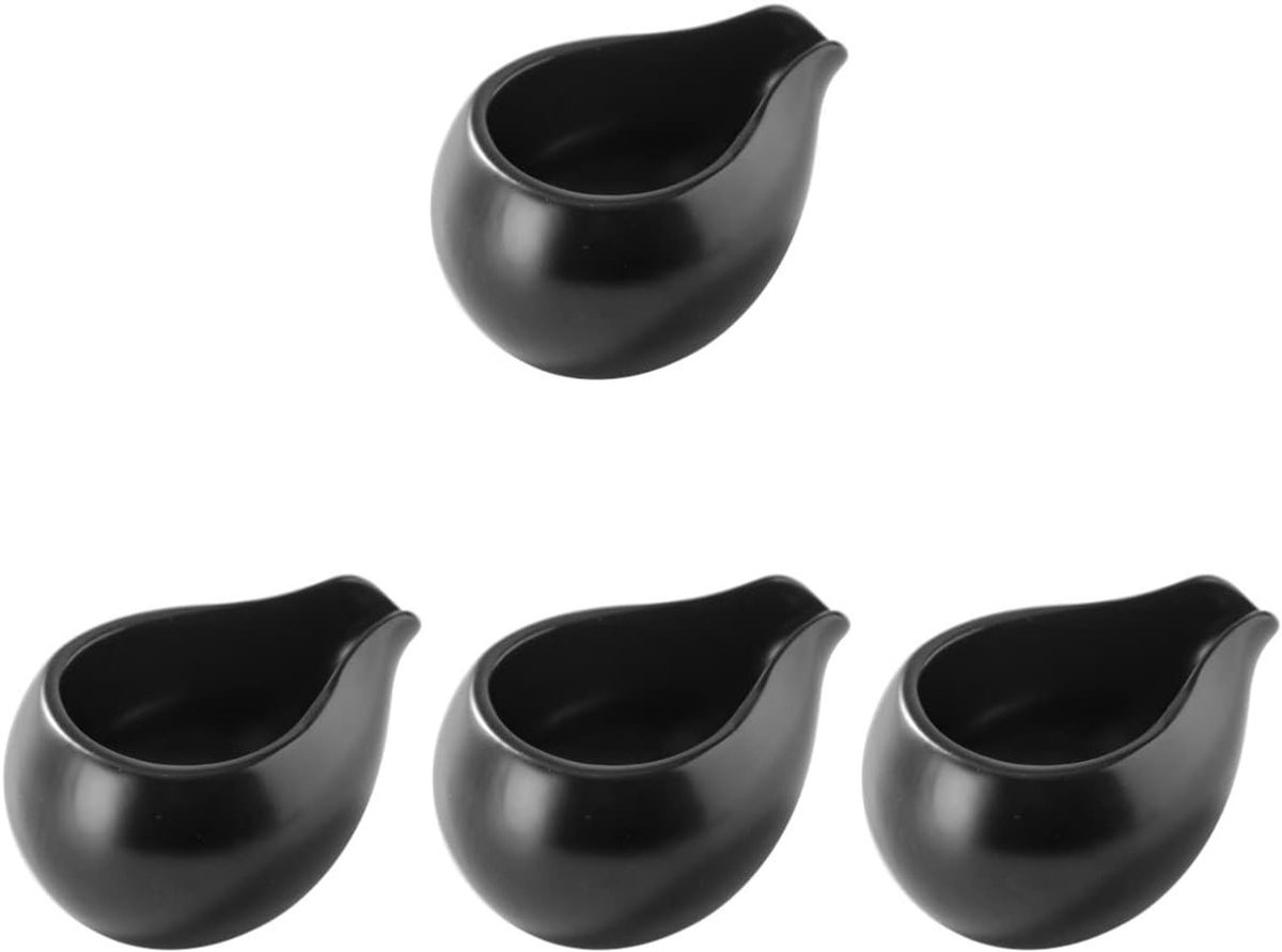 Set van 4 keramische sauspotjes met schenktuit voor thee, koffie en dressings - veilig en 