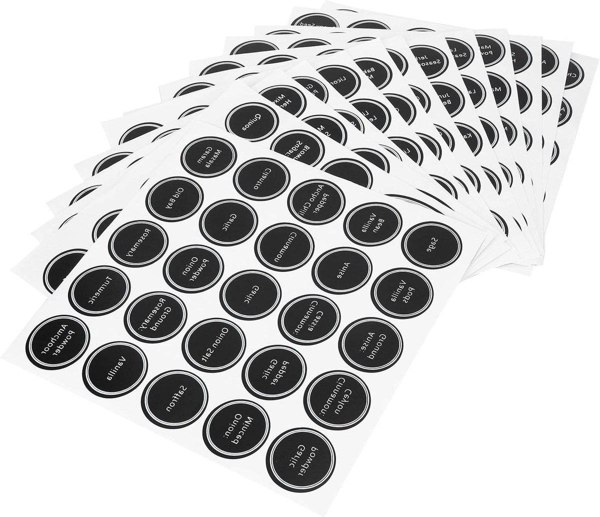Herbal Label Set van 13 Stuks voor Kruidensilo's, Specerijen en Wijnflessen - Herbruikbare Ronde Stickers voor Organisatie en Identificatie