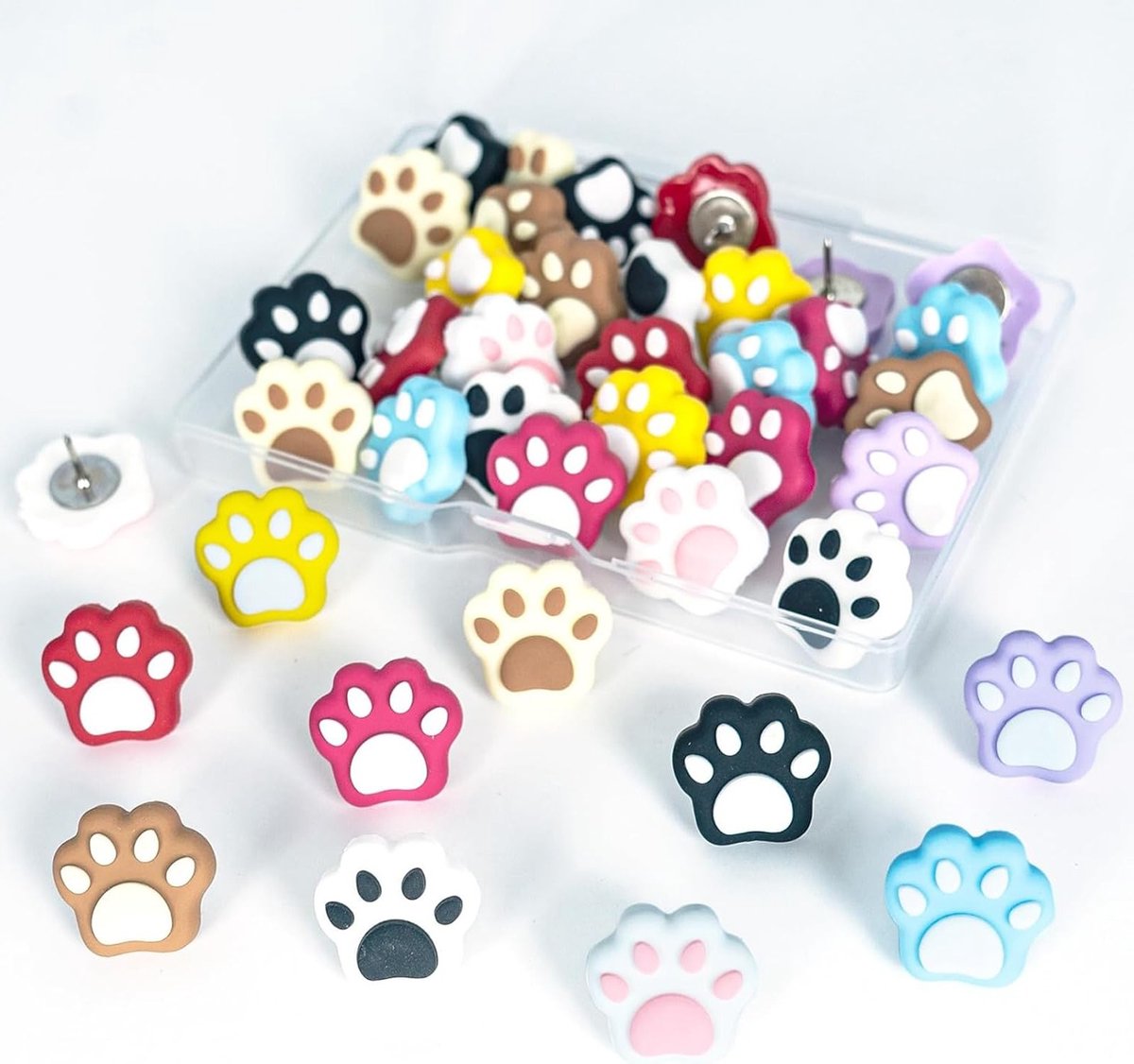 Decoratieve Duimnagels voor Korken Pinnwand - 30 Stuks Kattenpoot Speldjes, Ideaal voor Kantoor en Thuisgebruik