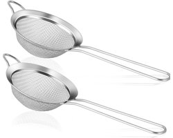 Inovra Plus - Keukenzeef set van 2 - 8 cm - RVS - Fijnmazig - Quinoa Zeven - Groenten Fruit Thee - Poedersuiker - Handig voor in de keuken