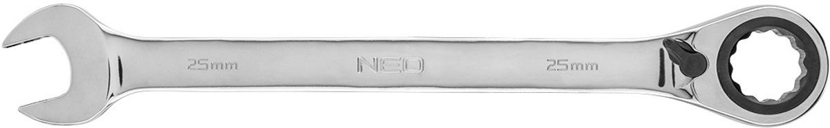 NEO 09-337 - Sleutel met Ratelsleutel en Schakelaar - 25 mm - Chroom-Vanadium Staal