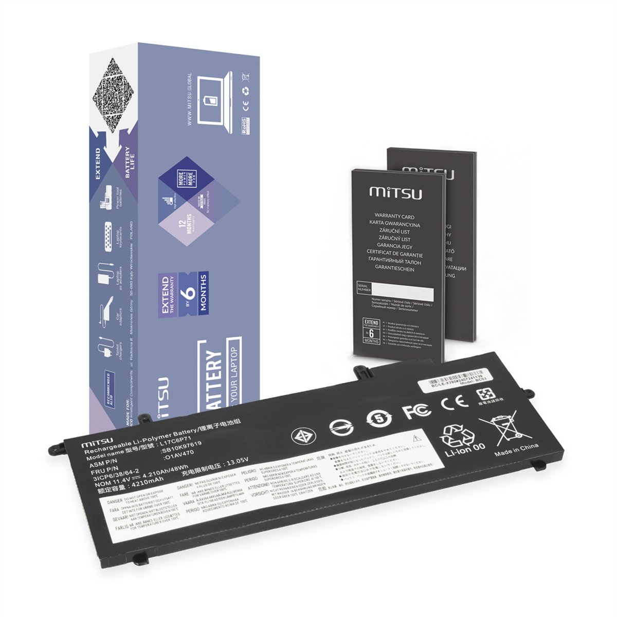 Mitsu Serie - Laptopbatterij - Lenovo Thinkpad A285 X280 - Hoge Capaciteit - Milieuvriendelijk