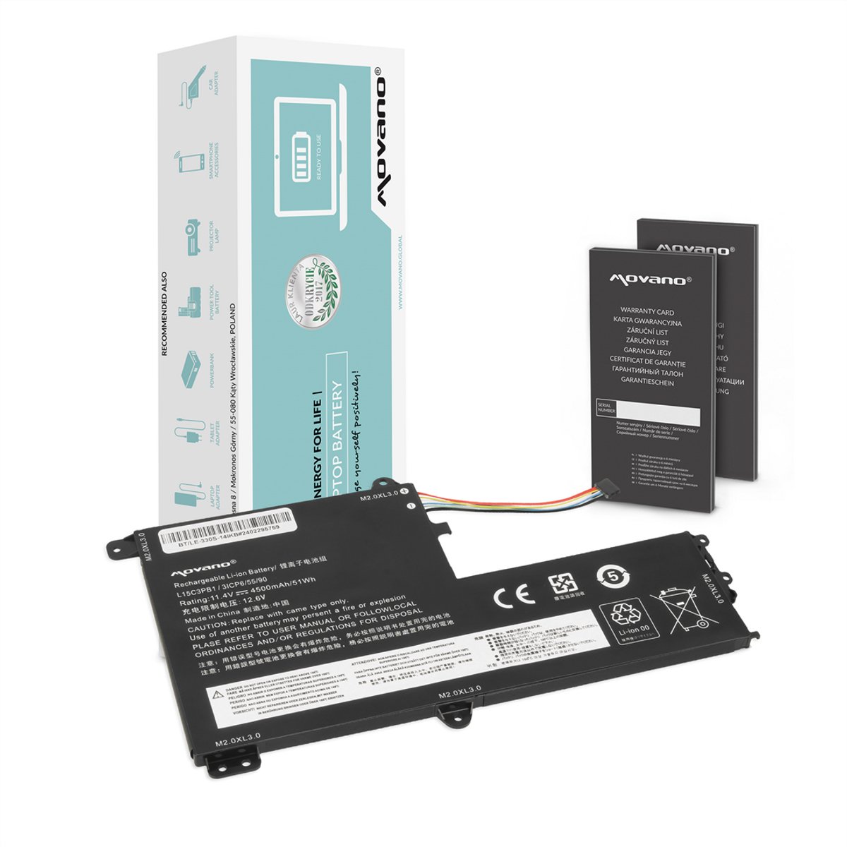 Movano Serie - Batterij voor Lenovo - IdeaPad 330S - Yoga 520 - Hoge Capaciteit